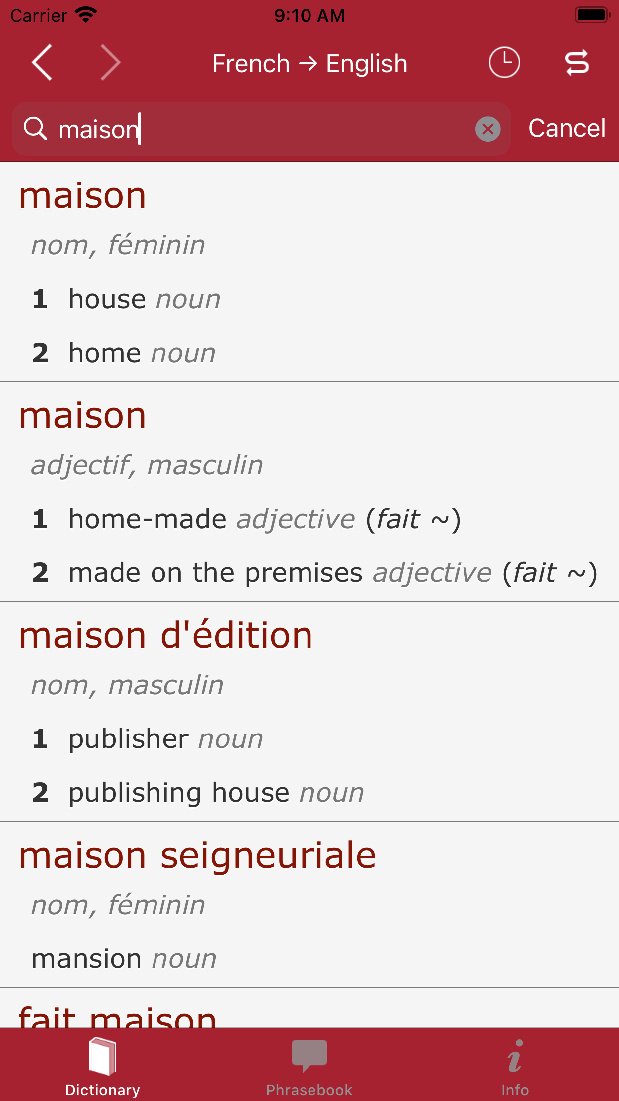 dictionary screenshot
